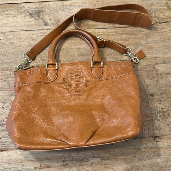 Tory Burch Handbags - Tory Burch Vintage Vachetta Leather Satchel & Crossbody — Cognac Brown, Small